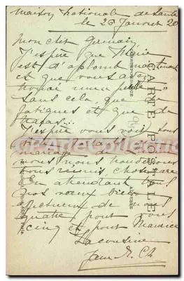 Casa de saúde em Saint-Maurice — editor E.M., n° 3475 — Verso