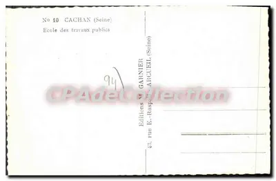 Escola de Obras Públicas — Cachan (Senha) — Edições E. Garnier — Verso