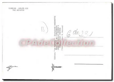 Arles — Widok z lotu — Wydawnictwo 'La Cimorre' n°13.004.60 — Rewers