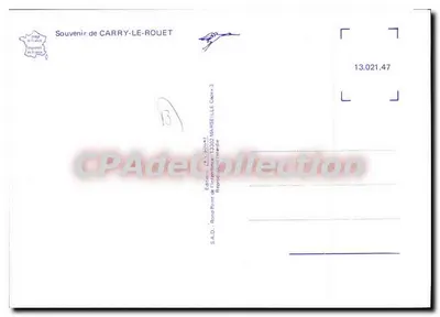 CARRY-LE-ROUET — vue aérienne du port, plage et montagnes — S.A.D. Éditions, Marseille — Rewers