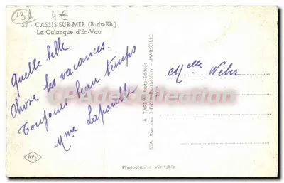 Cassis-sur-Mer — A Calanque d'En-Vau — Tardy Photo-Editora — Verso