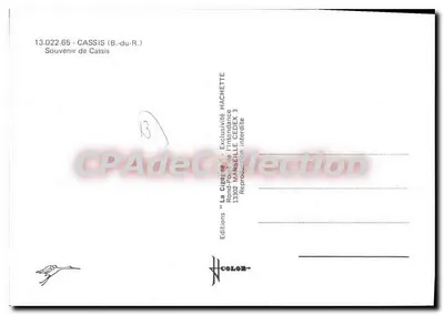 Cassis i jego kalanki — widok portu i skał — Wydawnictwo 'La cigogne' HACHETTE — Rewers