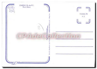 Cassis — Port Miou — wydawca S.A.D. Rd. Point de l'Interdence, Marsylia — Rewers