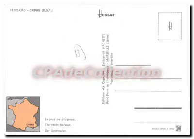 Cassis — Port turystyczny — Wydawnictwo Color-Collection, n° 13.022.43FD — Rewers