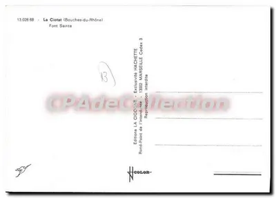 La Cigogne — Font Sainte — Éditions LA CIGOGNE — Rewers