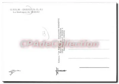Madrague de Gignac — vista costeira — Éditions Hachette — Verso