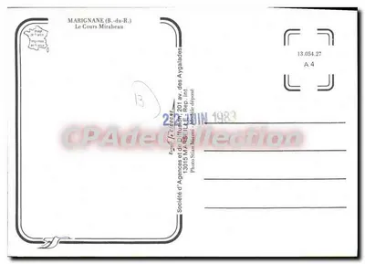 Marignane (B.-du-R.) — Cours Mirabeau — Spółka Agencji i Dystrybucji, Marsylia — Rewers
