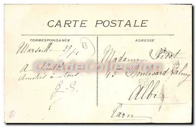 MARSIGLIA - La Rue Noailles — vista della strada con tram — editore: MARQUINUE FRANÇAISE, n°2 — Verso