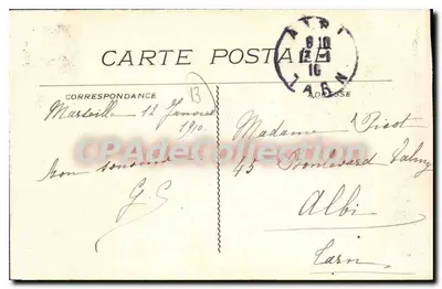 MARSEILLE - Postes et Télégraphes — éditeur inconnu, n° 10 — Verso