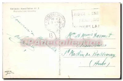 Marseille — Liman sahnesi, iki kişi — Caléjades Marseillaises N° 2 — Arka yüz