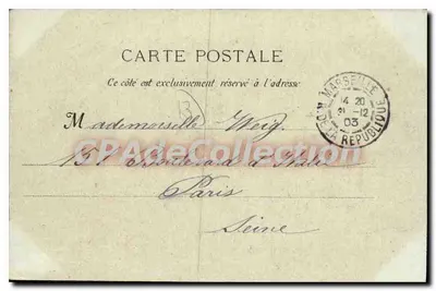 Marselha : O Cours Belsunce — G.M. 178 — Verso