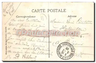 Exposição Internacional de Eletricidade — Palácio da Energia — Marselha, 1908 — Verso