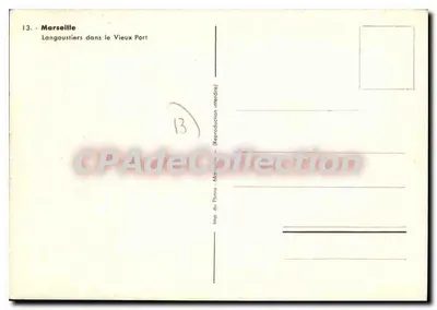 Marsylija — Krabie w Starym Portu — Lannage 1939 — Rewers