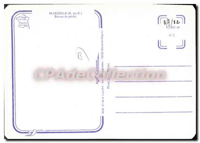 Marseille (B.-du-R.) — Retorno da pesca — Edição CICOGNE — Verso