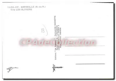 Marsella — Les Oliviers — Ediciones La Cigogne — Reverso