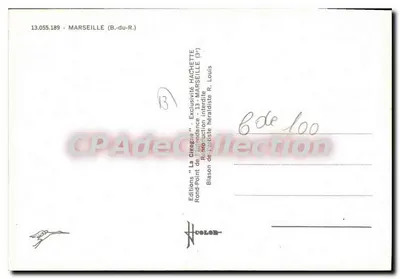 Marseille — widok portu i Starego Portu — Wydawnictwo Hachette — Rewers