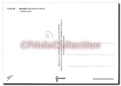 Marseille - Szpital Północny — widok zewnętrzny i wewnętrzny — Wydawnictwo LA CIGOGNE — Rewers