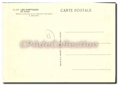 Les Martigues — Kanał — Wydawnictwo G.-L. Arlaud — Rewers