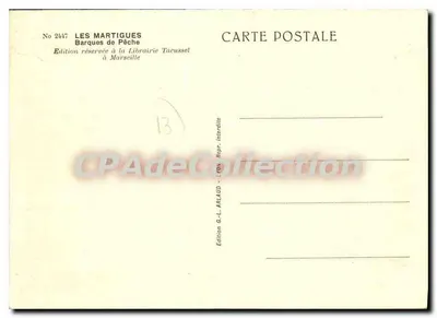 Les Martigues — łodzie rybackie — Wydawnictwo G.-L. ARLAUD — Rewers