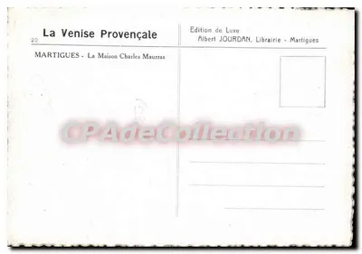 Martigues - Dom Charlesa Maurrasa — Wydanie luksusowe Albert Jourdan, księgarnia - Martigues — Rewers