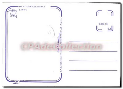Martigues (B.-du-Rh.) — Il Porto — Edizione dell'Intendenza 13003 Marsiglia — Verso