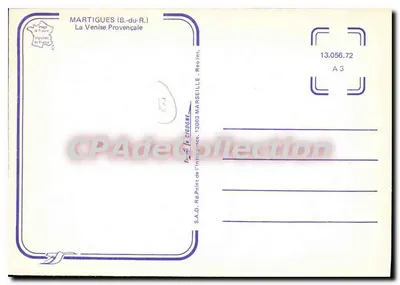Martigues — Pamiątka z Martigues — wydawca S.A.D. Digogene — Rewers