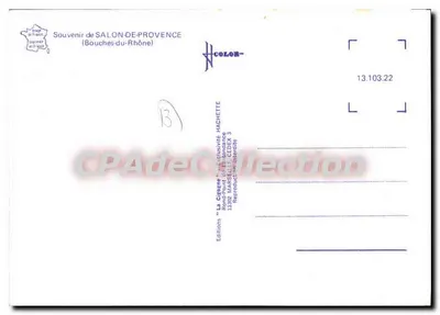 Salão de Provença — vista panorâmica — Edições Hachette — Verso