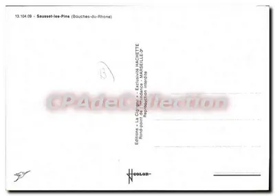Sausset-les-Pins — widok na port, plażę i brzeg — Wydawnictwo La Cigogne, nr 13.104.09 — Rewers