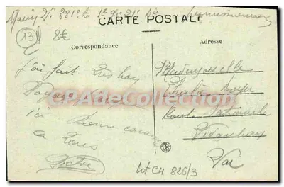 Vista Geral de TARASCON — O Ponte Suspensa sobre o Ródano, o Velho Castelo do Rei René e o Crocher de Ste-Marthe (no primeiro plano o Casino de Beaucaire) — Coleção L. A. — Verso