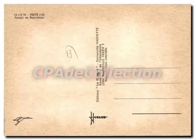 Portal de Pourrières — Trets (13) — Edições 'La Cigogne' Hachette — Verso