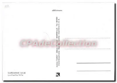 Ary — Widok wsi z kościołem i fabryką — Wydawnictwo TARDY — Rewers