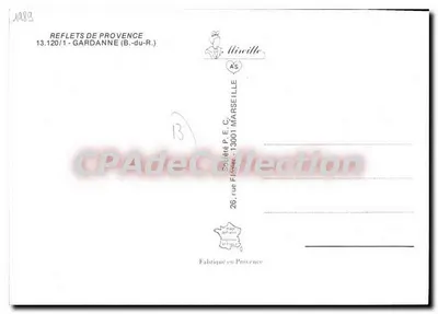 Gardanne — widok placu z fontanną, wąską ulicą i rada miasta — REFLETS DE PROVENCE, nr 13.120/1 — Rewers