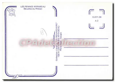 Les Pennes Mirabeau — vista panoramica in quattro scene — Collezione 'La Renardière' di Diet-Gaugez — Verso