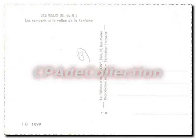 Les Baux (B.-du-R.) — Los muros y el valle de la Fontaine — Ediciones d'Arte 'ON' París — Reverso