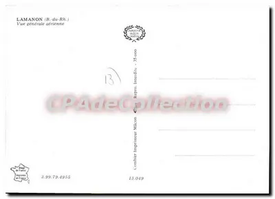 Lamanon (B. du Rh.) — Ogólny widok z lotu — Imprimeur Combet, Mâcon — Rewers