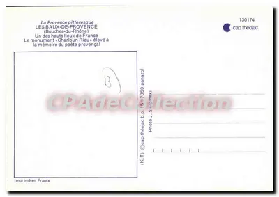 Les Baux-de-Provence — Monument « Charloun Rieu » — cap theojac n°130174 — Verso