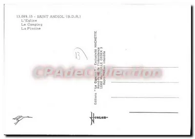 St-Andiol — Pamiątka z St-Andiol — Wydawnictwo 'La Cigogne' — Rewers