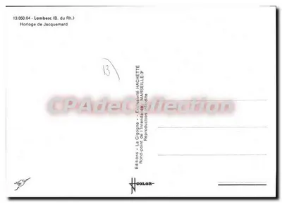 Relógio de Jacquemard — Lambesc (B. do Rh.) — Edições Hachette — Verso