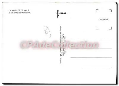 Ceyreste (B.-du-R.) — A Fonte Romana — Edições MAR-FILLIÈRE & HACHETTE — Verso