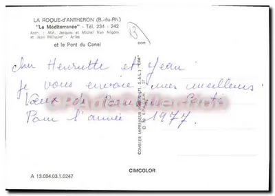 La Roque-d'Anthéron — Das Mittelmeer und die Brücke des Kanals — Verlag Combier — Rückseite