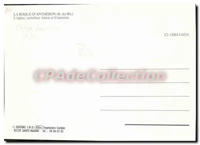 La Roque-d'Anthéron — Katedra, skrzyżowanie Adam i Craponne — Éditions S.M.D. Impressions Combier — Rewers