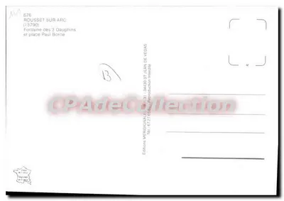 Rousset-sur-Arc — Fonte dos 3 Duques e praça Paul Borde — Éditions Méridionales — Verso