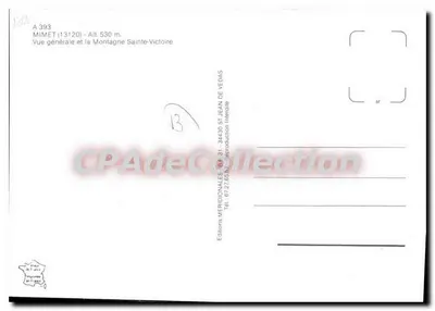 Mimet (13120) — Ogólny widok i Góra Świętej Wiktoryi — Wydawnictwo Méridionales — Rewers