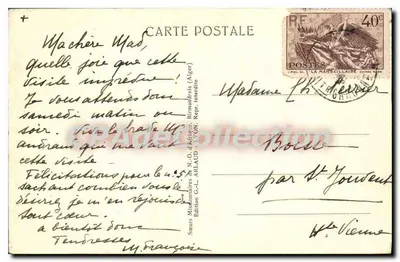 Alger — Rue Marengo — Giovani donne algerine che lavorano all'uncinetto indigeno — Verso