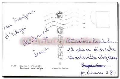 Widok Algierii — panoramiczny i szczegół turu — Wydawnictwo JEFAL n°1034 — Rewers