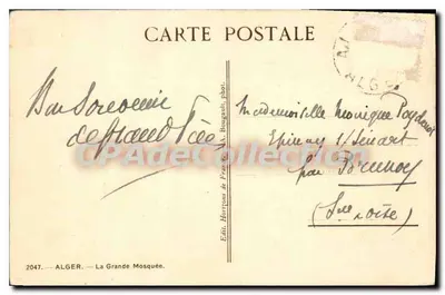 Alger — Wielka Mezquita — Wyd. Horizons de France, nr 2047 — Rewers