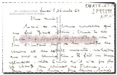 Hotel de la République — Algerije — Uitgave Jomone — Achterkant