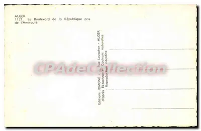Algieria, Algier — Bulwar Republiki — Wydawnictwo JOMONE — Rewers