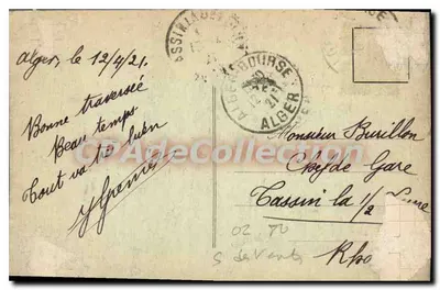 Algier — Bulwar Laferrière — widok na port — Rewers