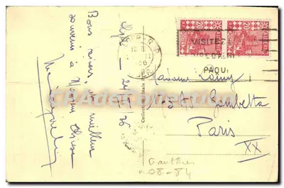Algier — Bulwar Laferrière i poczta — architektoniczna wizja z La Dépêche Algérienne i Cinzano — wydawca nieznany, nr 208 — Rewers